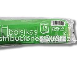 BOLSA BASURA 55X55 VERDE - Imagen 1