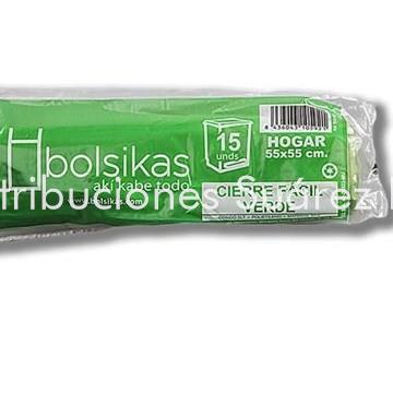 BOLSA BASURA 55X55 VERDE - Imagen 1