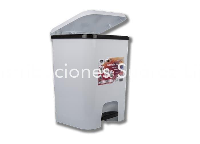 CUBO DE BASURA CON PEDAL 26L BLANCO - Imagen 1