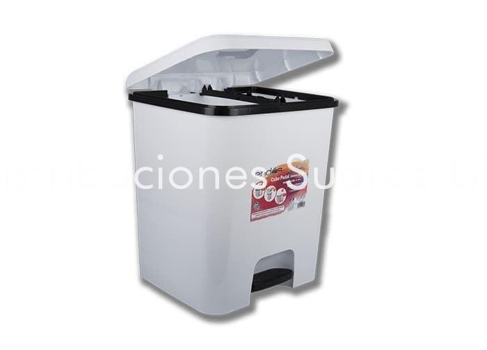 CUBO DE BASURA CON PEDAL 52L BLANCO - Imagen 1