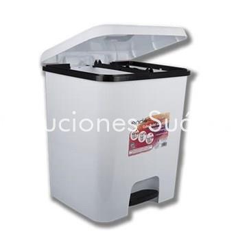 CUBO DE BASURA CON PEDAL 52L BLANCO - Imagen 1