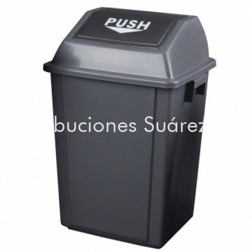 PAPELERA PUSH GRIS 25L - Imagen 1