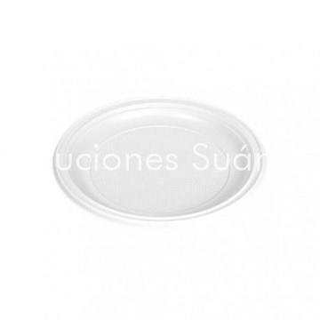 PLATO LLANO PLASTICO BLANCO 22CM P/100UND - Imagen 1